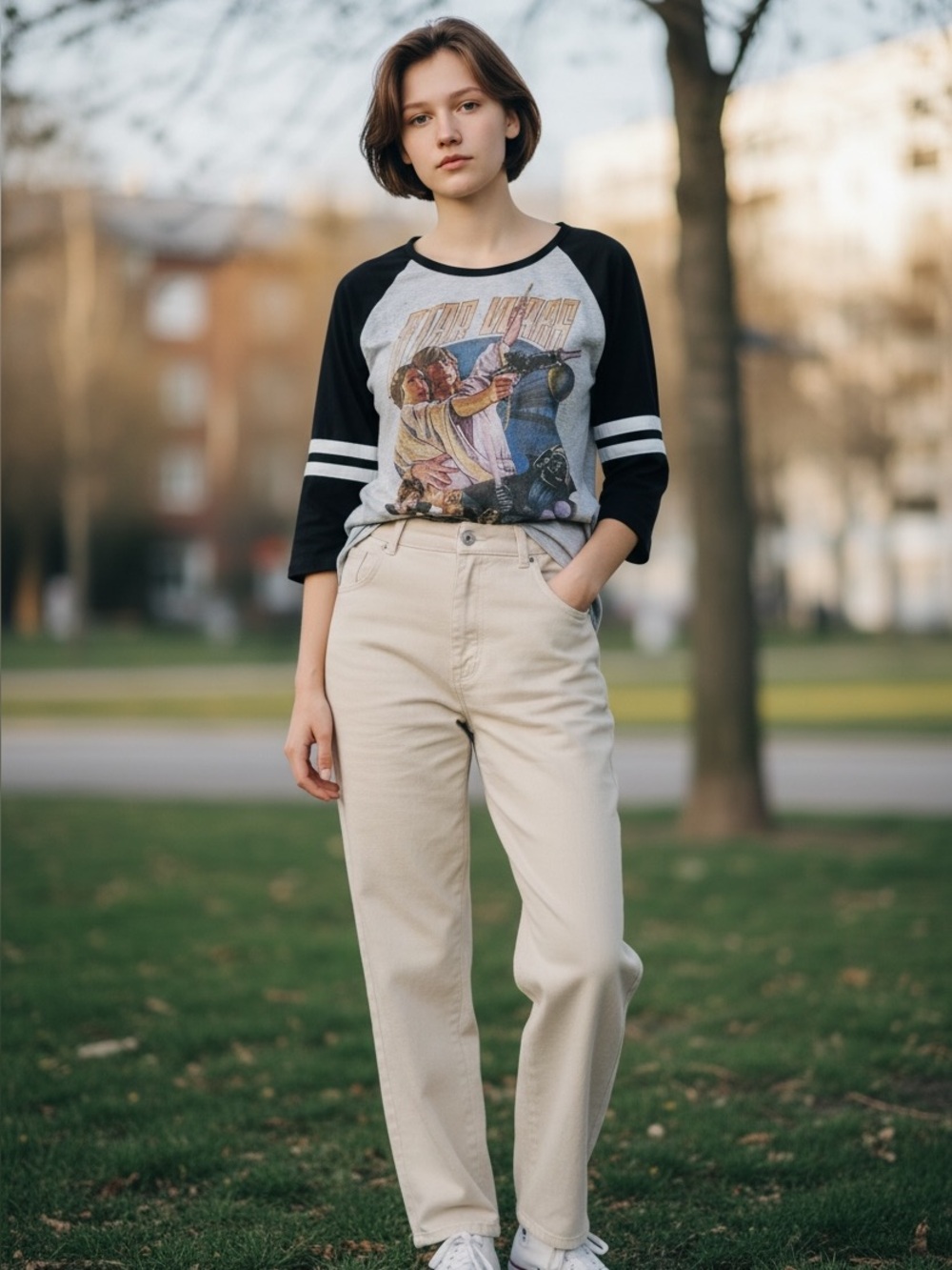 Star Wars: A New Hope Chinese Poster Raglan Baseball Tee XL